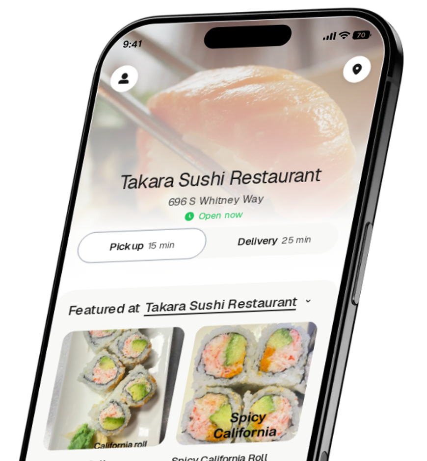 Takara Sushi Restaurant app preview
